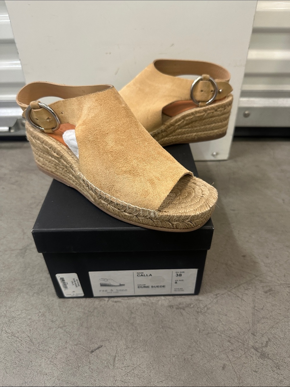 Dune Suede Espadrille Wedge Sandals - Tan